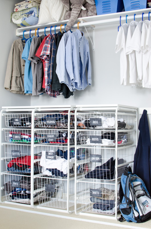 Organized Closet with IKEA ALGOT and Chalkboard Labels Organized Closet with IKEA ALGOT and Chalkboard Labels