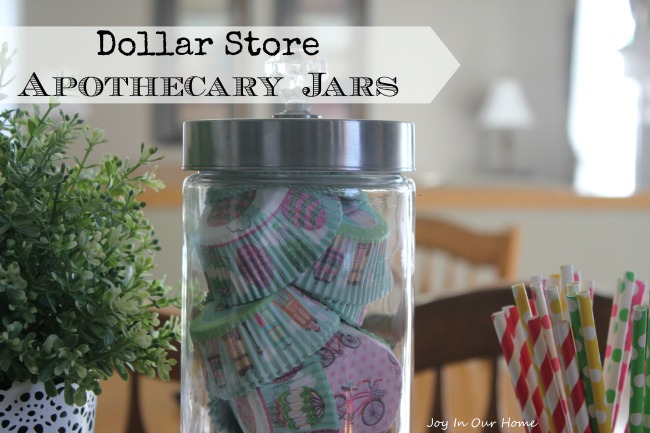 Dollar Store Apothecary Jars from www.joyinourhome.com