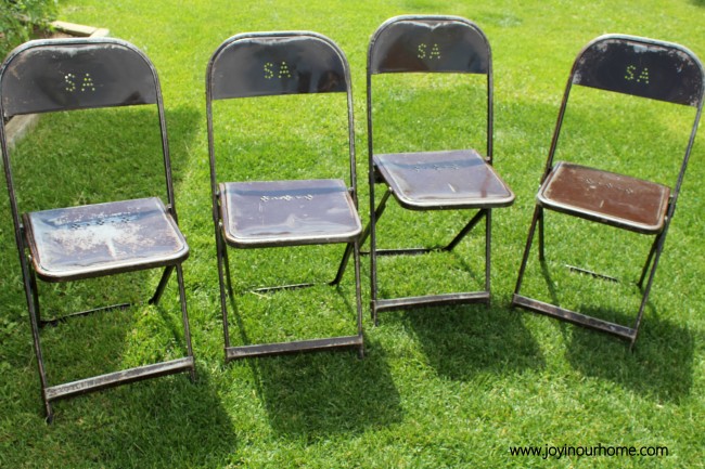 Fun and Colourfjul Metal Chair Makeover by Joy In Our Home  www.joyinourhome.com