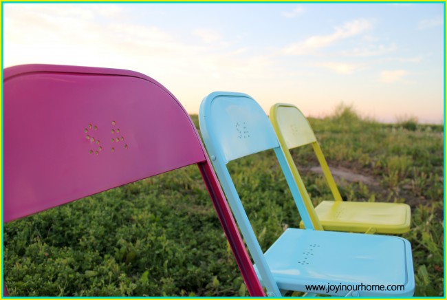 Fun and Colourfjul Metal Chair Makeover by Joy In Our Home  www.joyinourhome.com