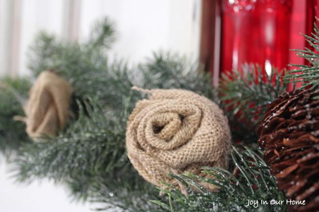 Burlap Rose Garland at www.joyinourhome..com