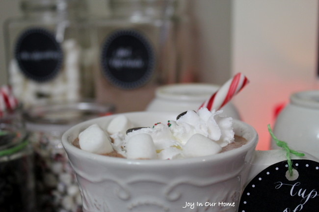 Hot Chocolate Station and Printables at www.joyinourhome.com