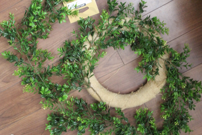 DIY Faux Boxwood Wreath at www.joyinourhome.com