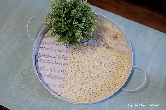 Coffee Table Tray Makoever at www.joyinourhome.com