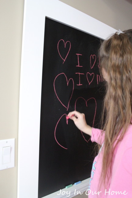 Framed Chalkboard for the Kitchen from www.joyinourhome.com