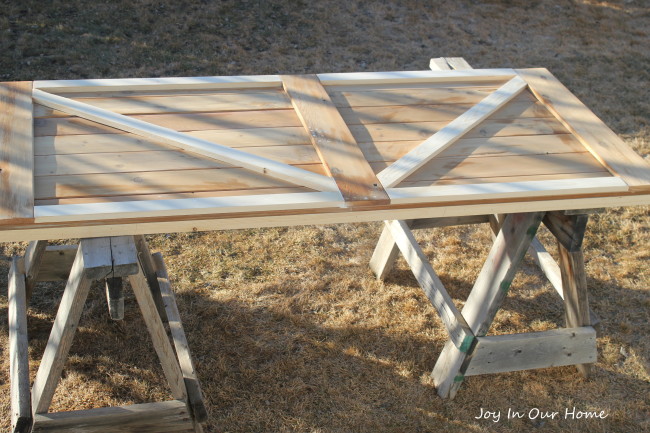 Upcycled Barn Door at www.joyinourhome.com