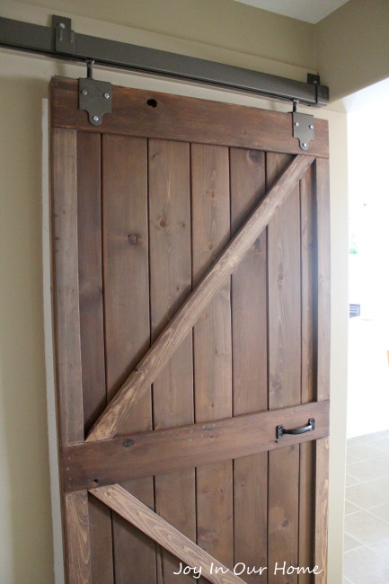Upcycled Barn Door- Monthly DIY Challenge at www.joyinourhome.com