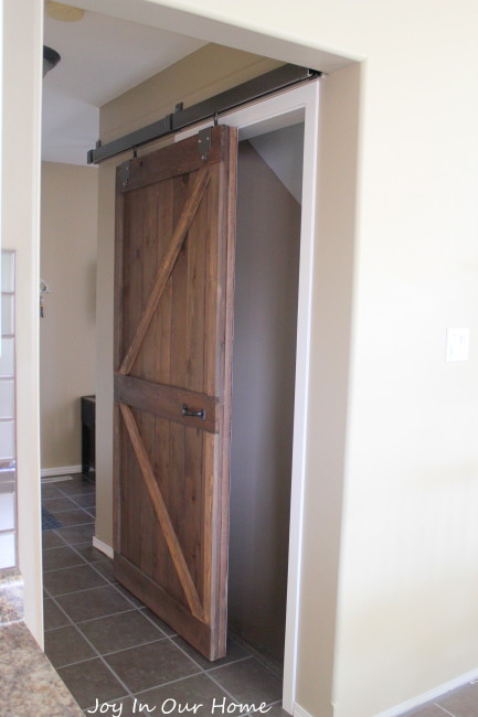 Upcycled Barn Door at www.joyinourhome.com