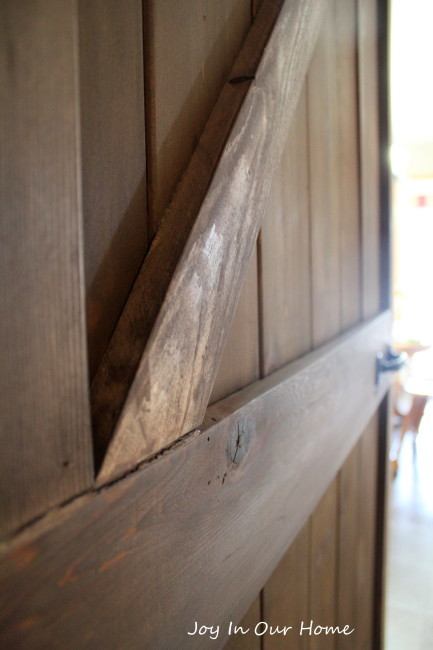 Upcycled Barn Door at www.joyinourhome.com