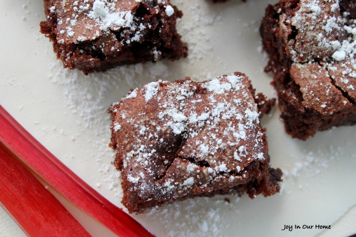 Chocolate Rhubarb Brownies