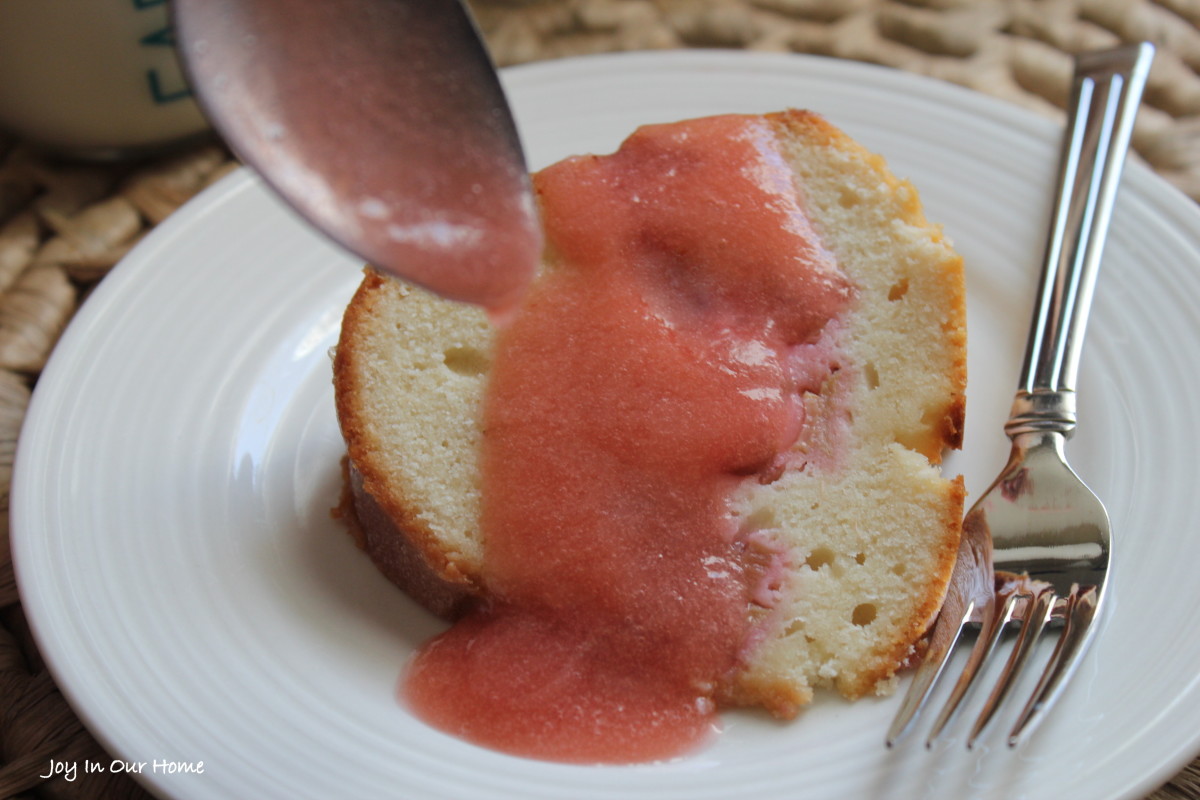 Rhubarb Bundt Cake with Rhubarb Sauce