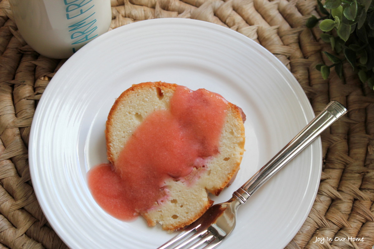 Rhubarb Bundt Cake with Rhubarb Sauce