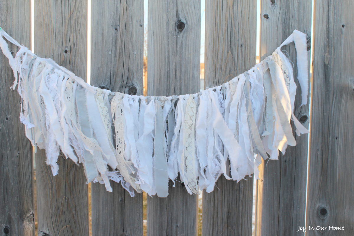 Fabric and Lace Farmhouse Inspired Garland