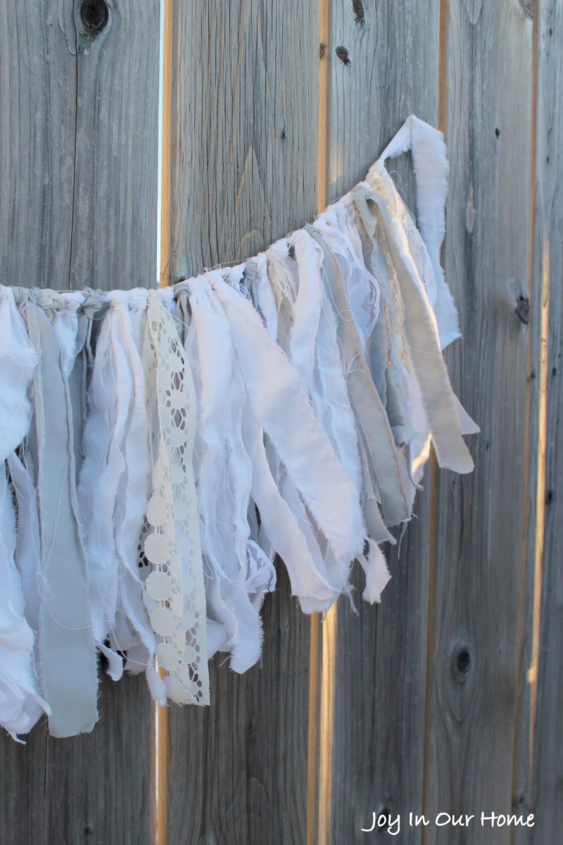 Fabric and Lace Farmhouse Inspired Garland 