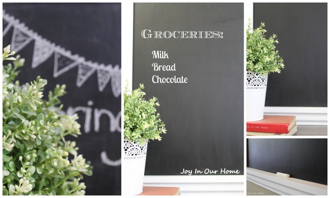 Framed Chalkboard for the Kitchen from www.joyinourhome.com