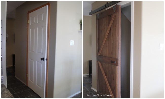 Upcycled Barn Door at www.joyinourhome.com