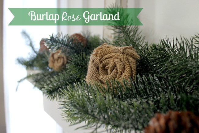 Burlap Rose Garland at www.joyinourhome..com