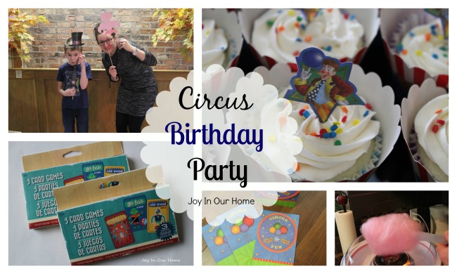 Circus-themed birthday party at www.joyinourhome.com 