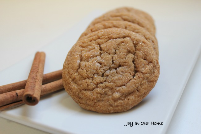 Soft and Chewy Gingersnap Cookies at www.joyinourhome.com