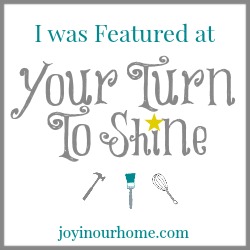 Your Turn To Shine at www.joyinourhome.com