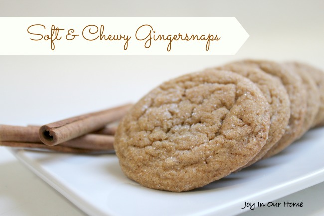 Soft and Chewy Gingersnap Cookies at www.joyinourhome.com