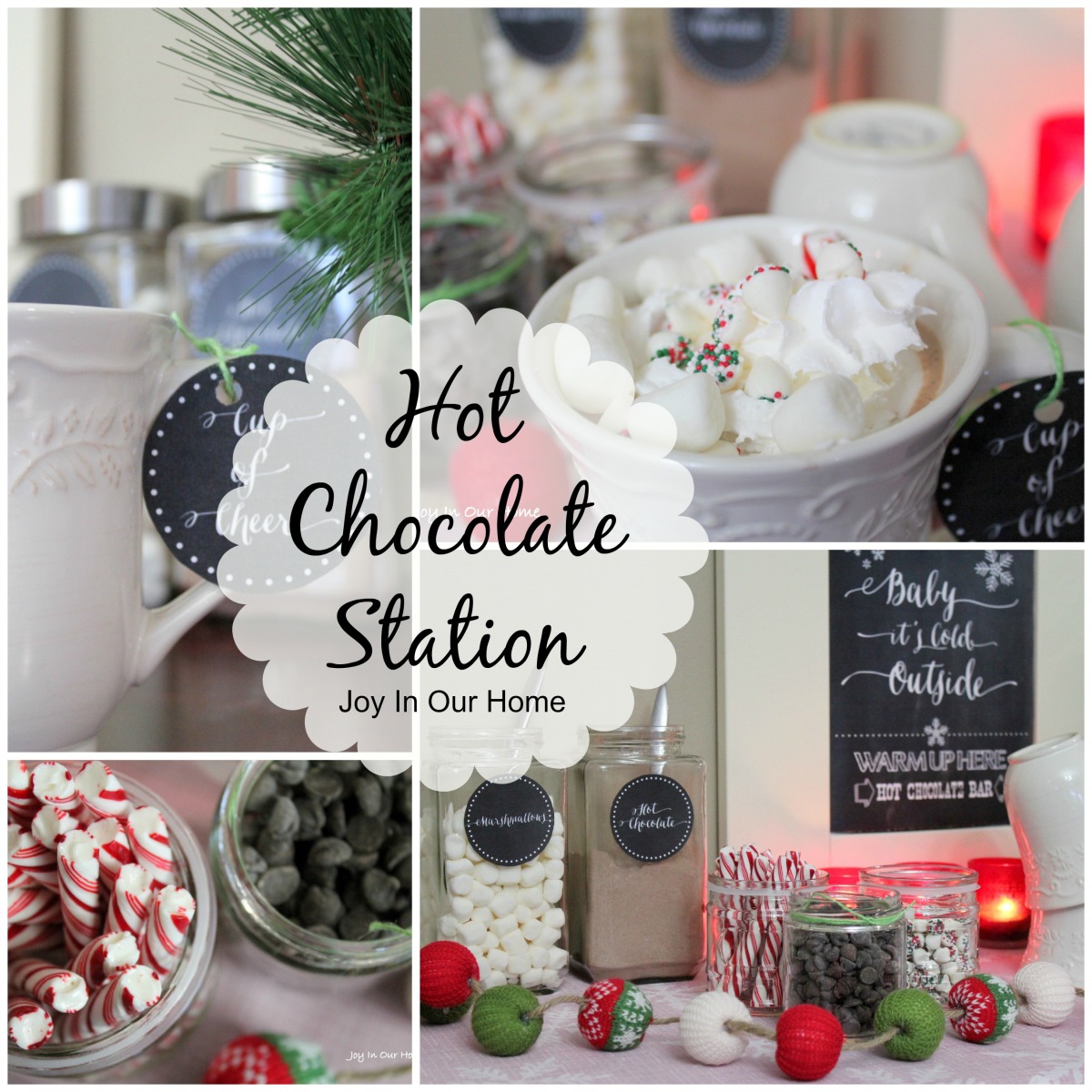 Hot Chocolate Station and Printables at www.joyinourhome.com