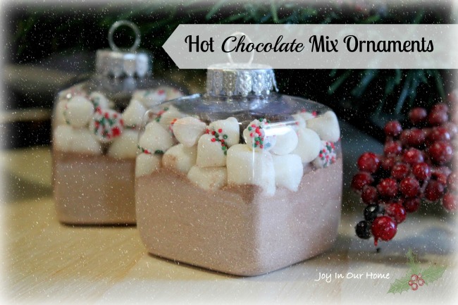 Hot Chocolate Mix Ornaments and the DIY Monthly Challenge on www.joyinourhome.com