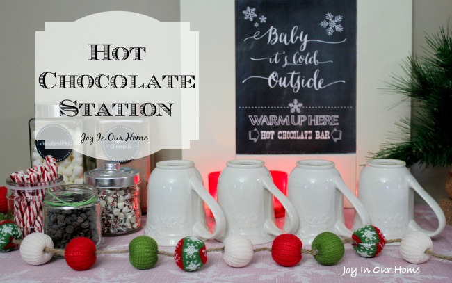 Hot Chocolate Station and Printables at www.joyinourhome.com