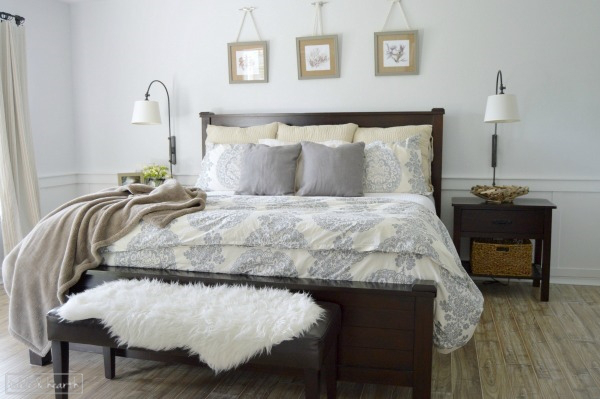 A calm, fresh, and relaxing master bedroom makeover, with just a little touch of coastal!