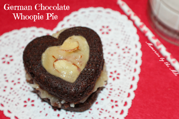 German Chocolate Whoopie Pies with Coconut Pecan Frosting