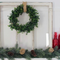 DIY Faux Boxwood Wreath at www.joyinourhome.com