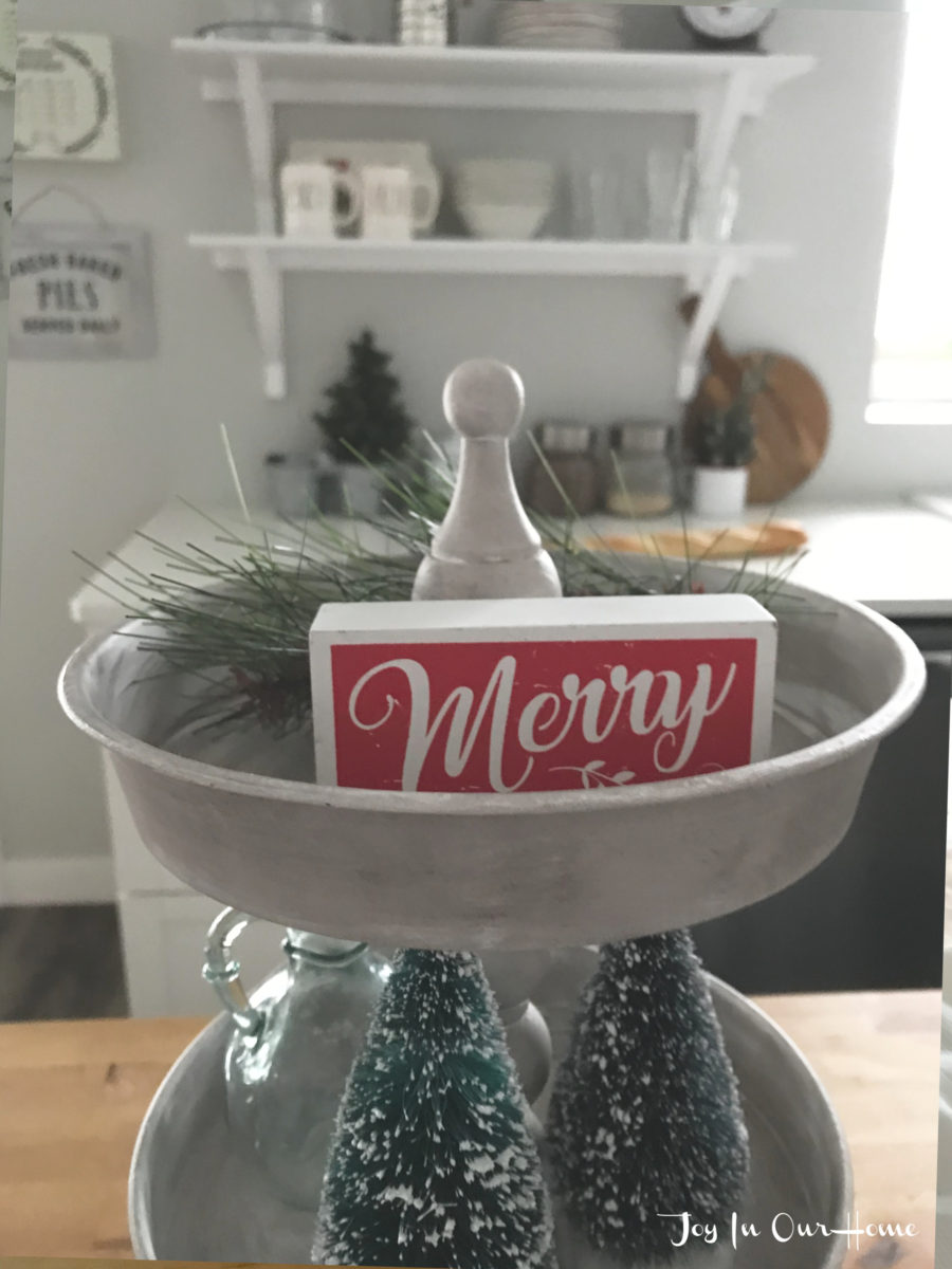 DIY Christmas Tiered Tray | Joy in Our Home