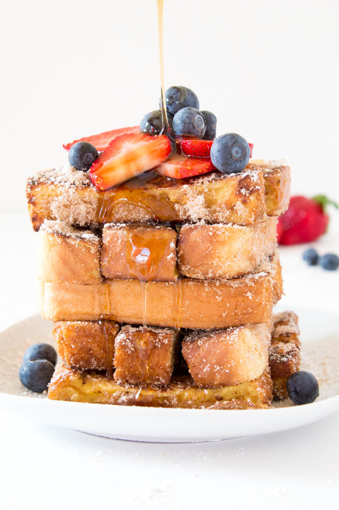 Cinnamon Sugar French Toast Sticks | chefsavvy.com #recipe #breakfast #toast #sticks 